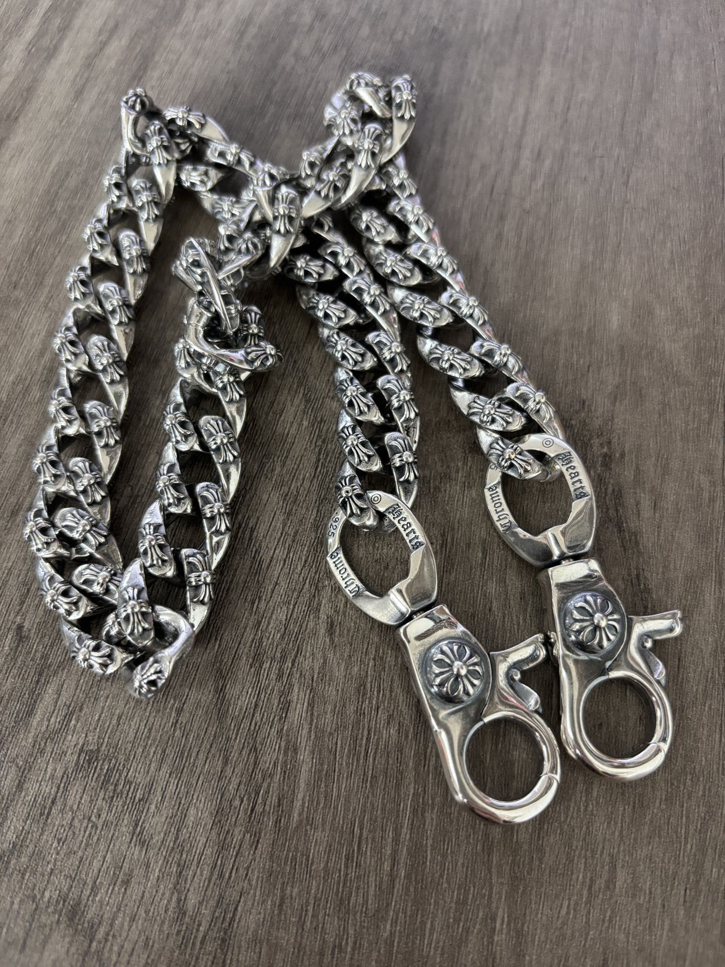 Chrome Hearts Silver Chain with Floral Design